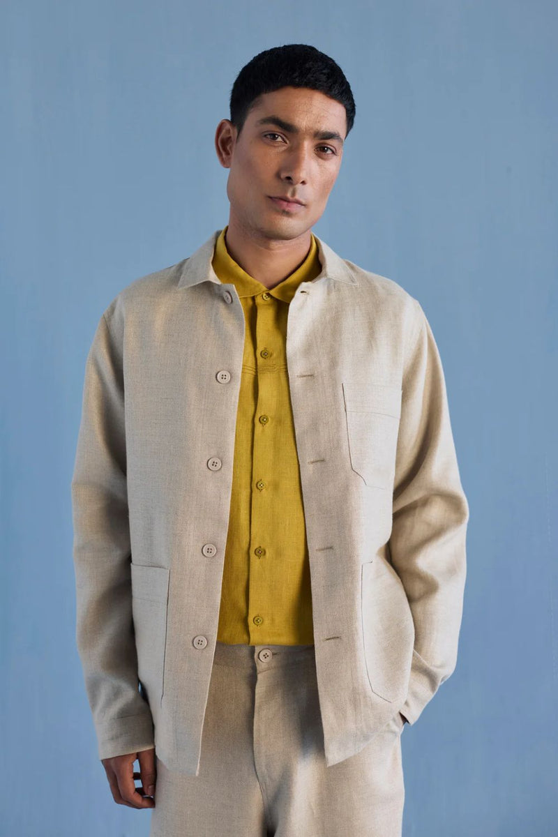 Ansh Forever Linen Shacket - Earth
