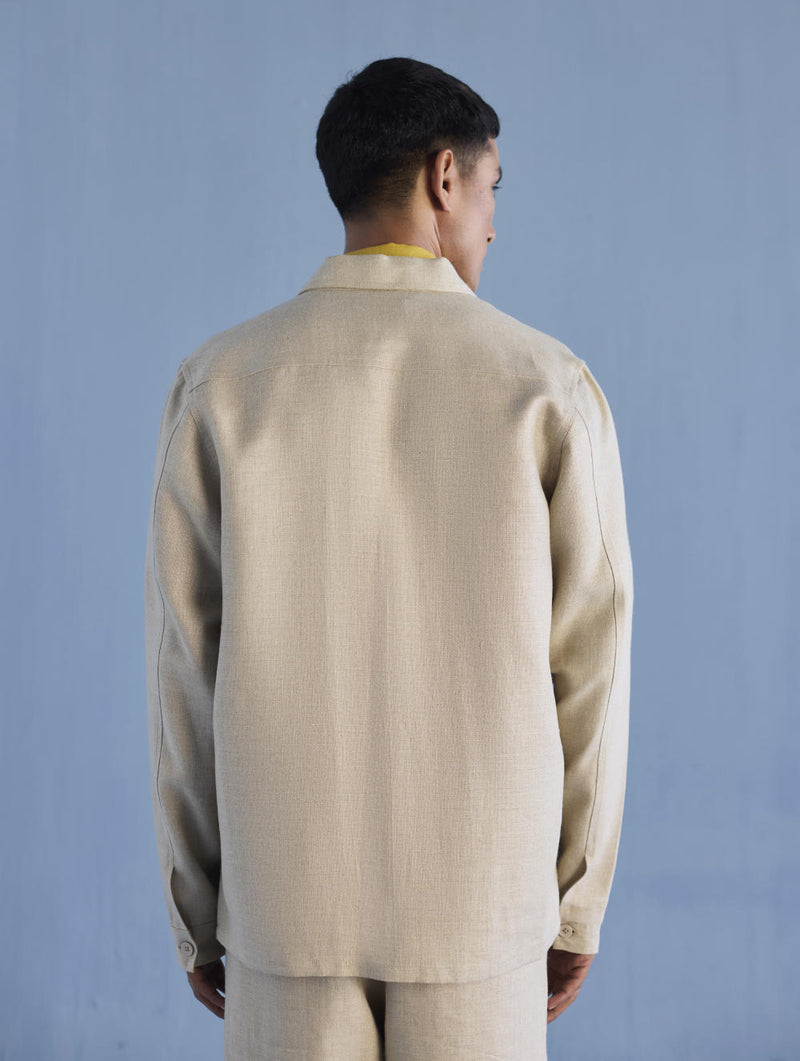 Ansh Forever Linen Shacket - Earth