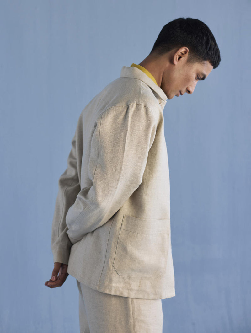 Ansh Forever Linen Shacket - Earth