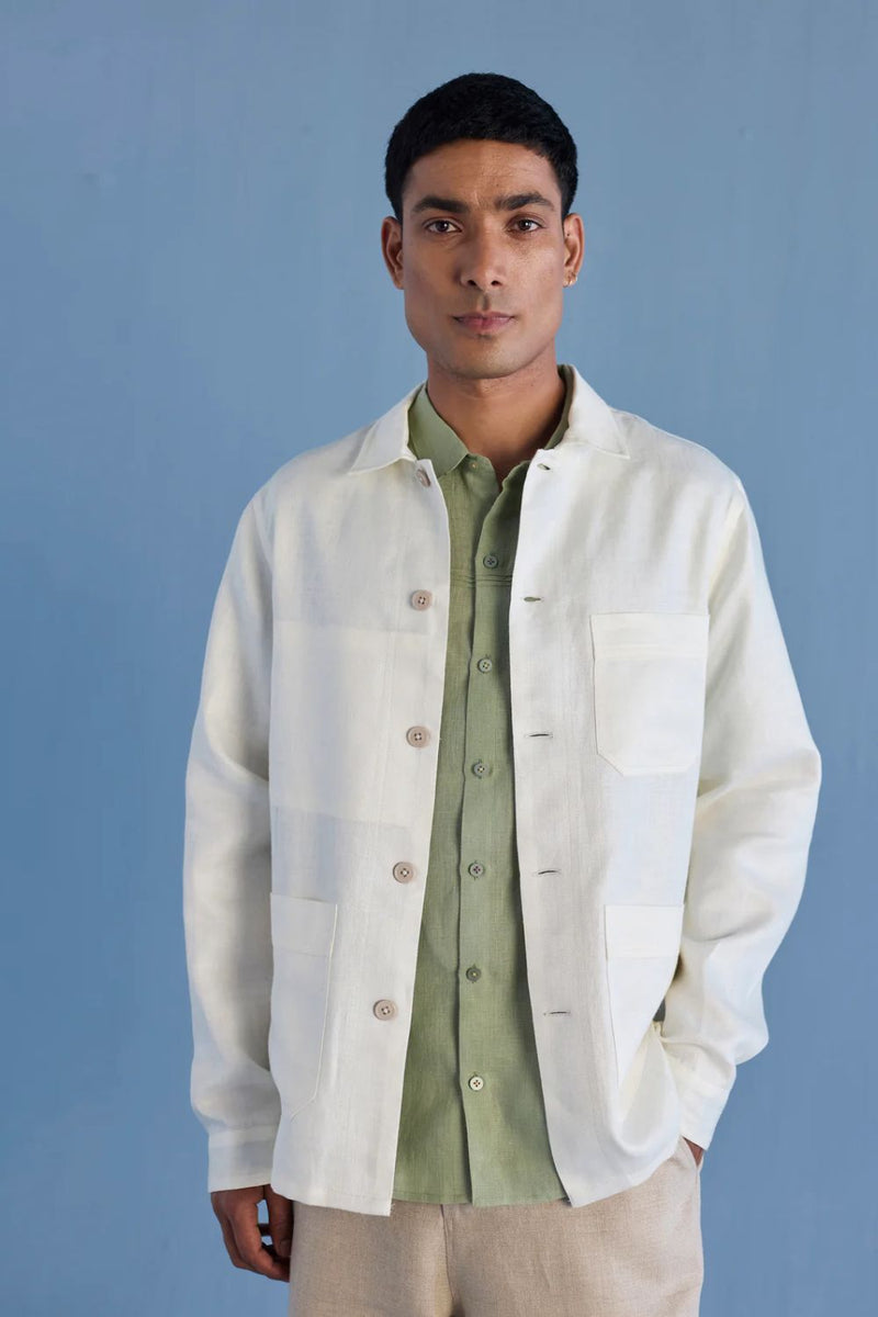 Ansh Forever Linen Shacket - Ivory