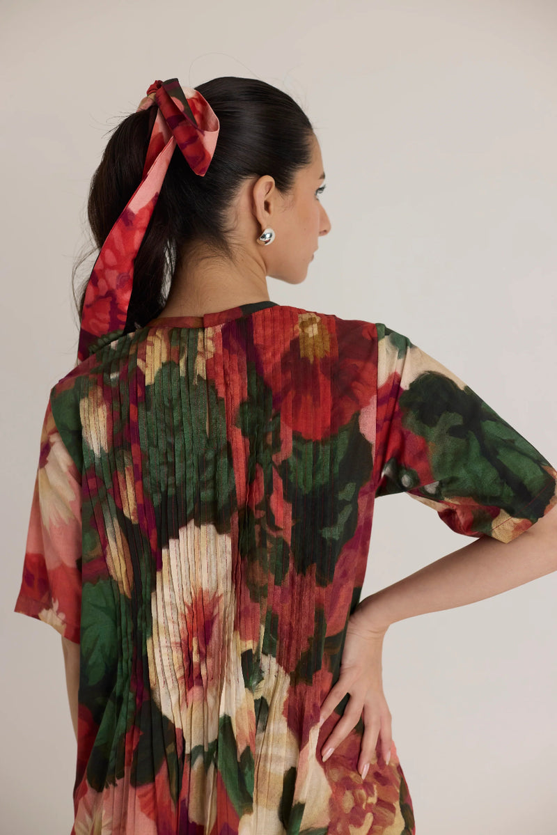 SCARLETT PINTUCKS DRESS cotton by Yam in multi color for women in Singapore
