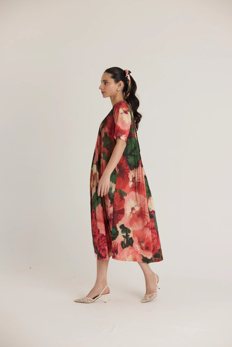 SCARLETT PINTUCKS DRESS cotton by Yam in multi color for women in Singapore