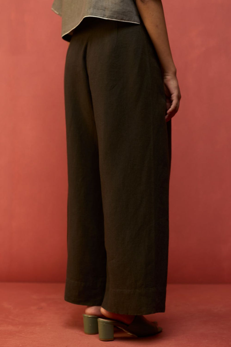 Kiera Cuban Collar Linen Co-ord Set - Grey by Manan for in Singapore