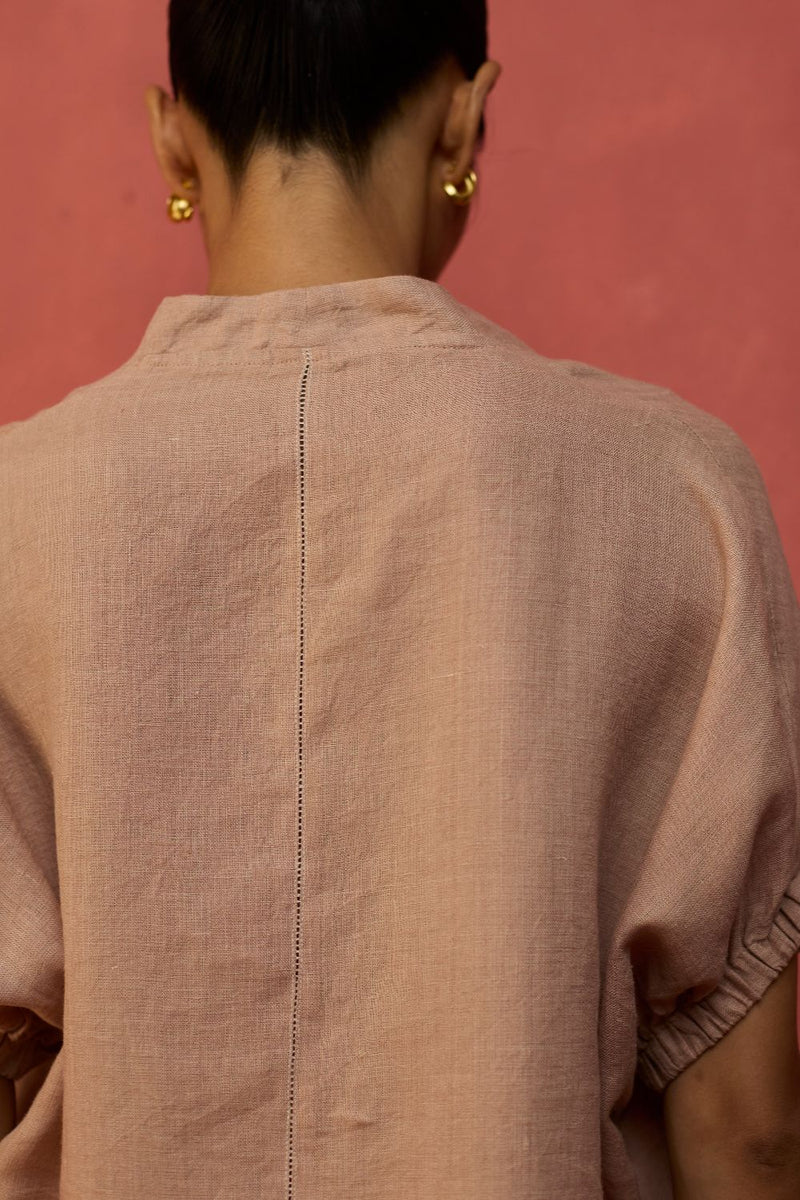 Hoshi Linen Co-ord Set - Dusty Rose by Manan for in Singapore