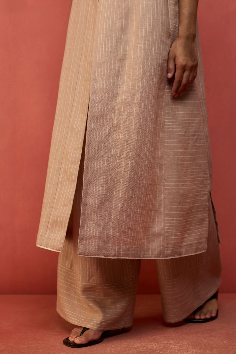 Misato Stripe Linen Co-ord Set - Dusty Rose by Manan for in Singapore