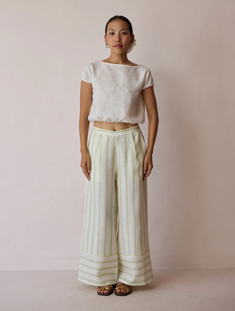 Rimi Linen Co-ord Set-Ivory linen co-ord set by Manan in ivory for women in Singapore