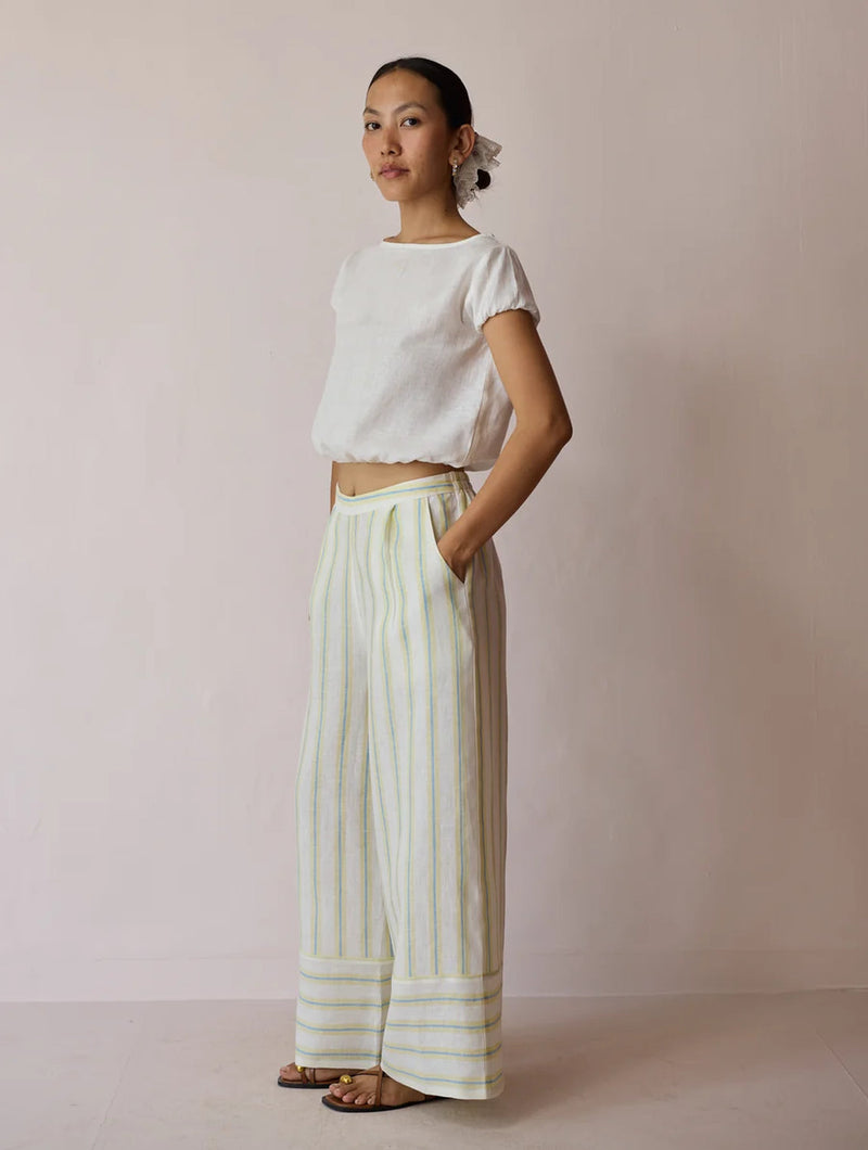 Rimi Linen Co-ord Set-Ivory linen co-ord set by Manan in ivory for women in Singapore