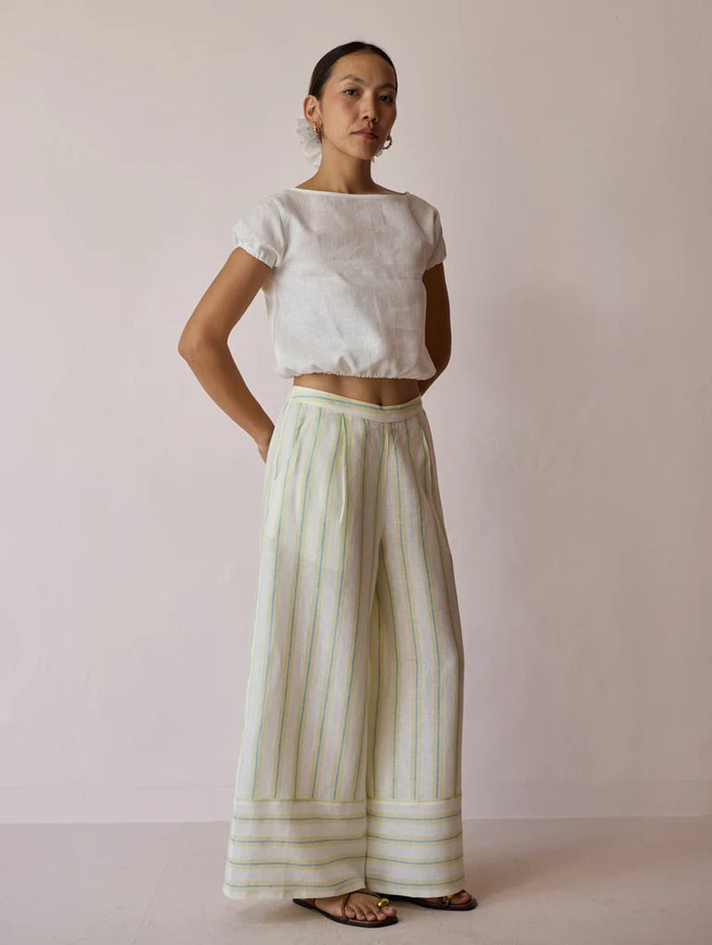 Rimi Linen Co-ord Set-Ivory linen co-ord set by Manan in ivory for women in Singapore