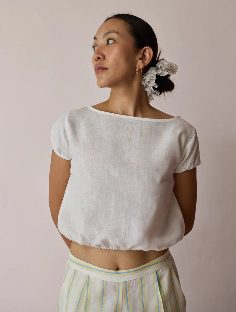 Rimi Linen Co-ord Set-Ivory linen co-ord set by Manan in ivory for women in Singapore