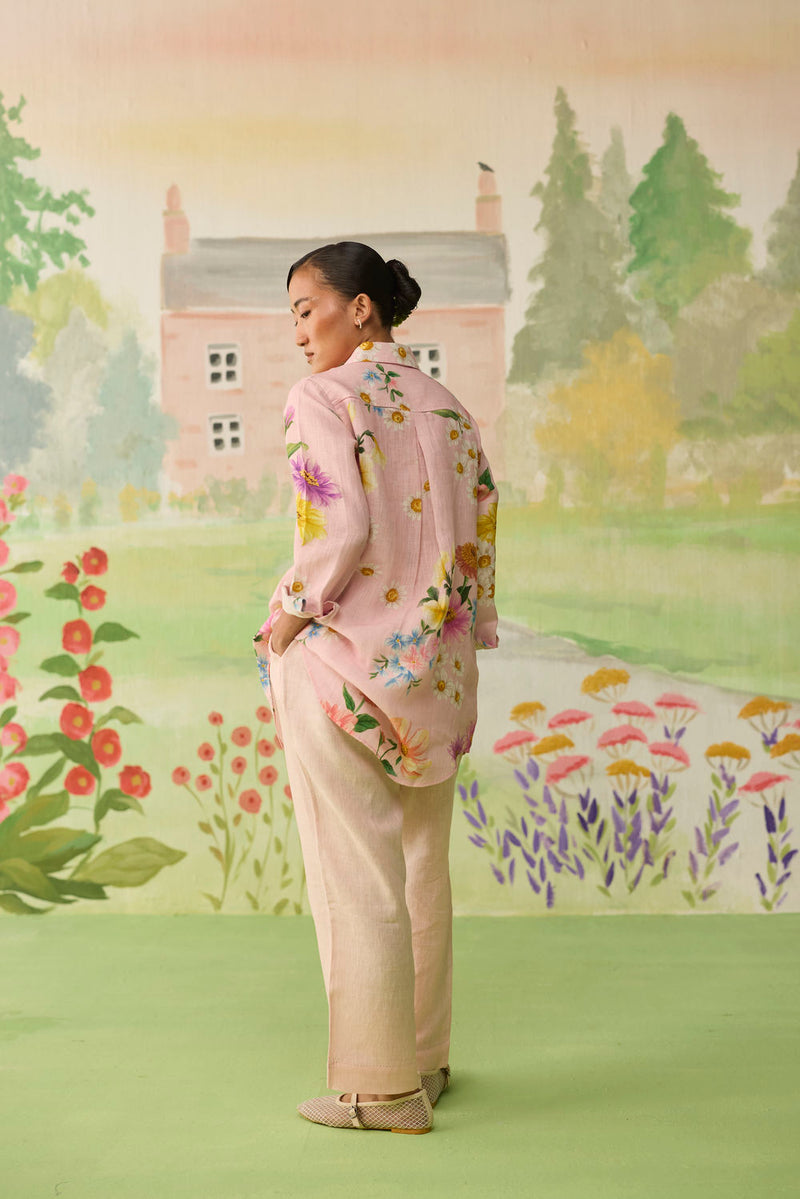Nice Day Linen Co-ord Set Pink linen co-ord set by Nadiya Paar in pink for women in Singapore