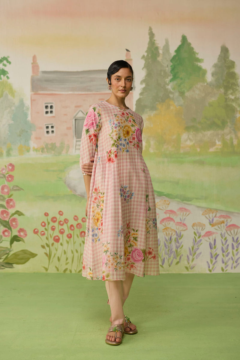 Golden Hour Pink Long Kurta Set Khadi Silk silk co-ord set by Nadiya Paar in pink for women in Singapore