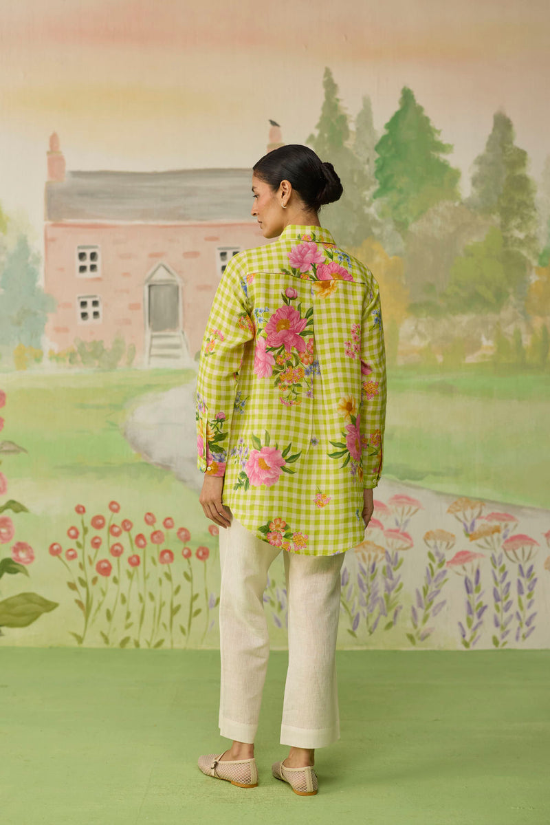 Nice Day Linen Co-ord Set Lime Green linen co-ord set by Nadiya Paar in green for women in Singapore