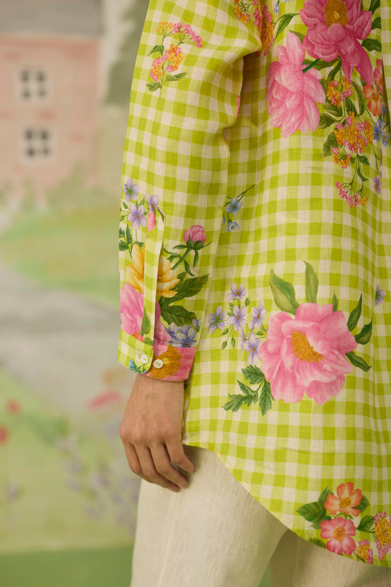 Nice Day Linen Co-ord Set Lime Green linen co-ord set by Nadiya Paar in green for women in Singapore