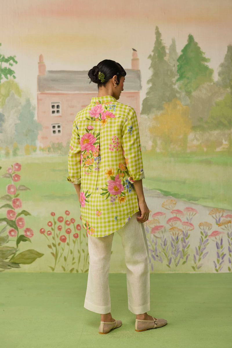 Nice Day Linen Co-ord Set Lime Green linen co-ord set by Nadiya Paar in green for women in Singapore