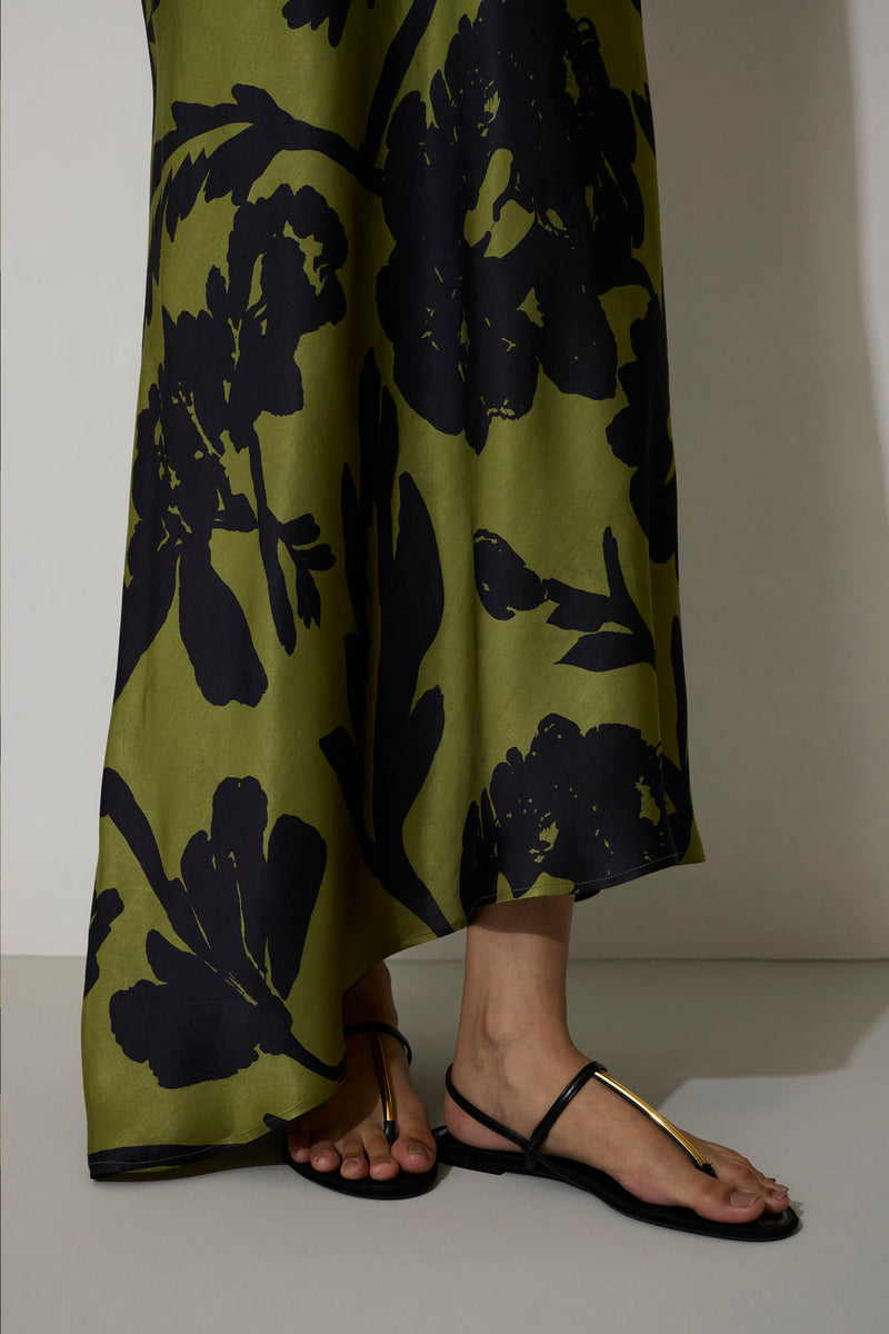 Marigold Two-Tone Dress-Charcoal linen dress by World of SiSa in charcoal for women in Singapore
