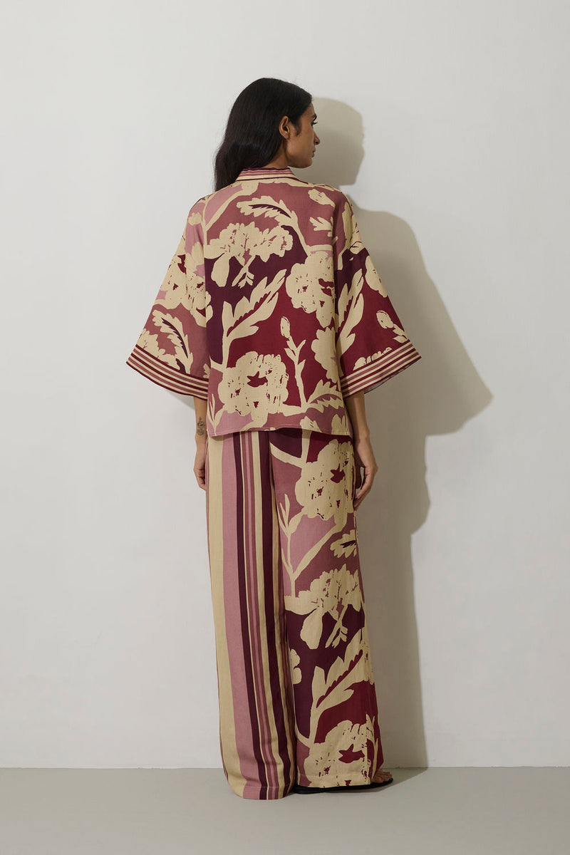 Tie-knot Marigold Set-Pink linen co-ord set by World of SiSa in pink for women in Singapore