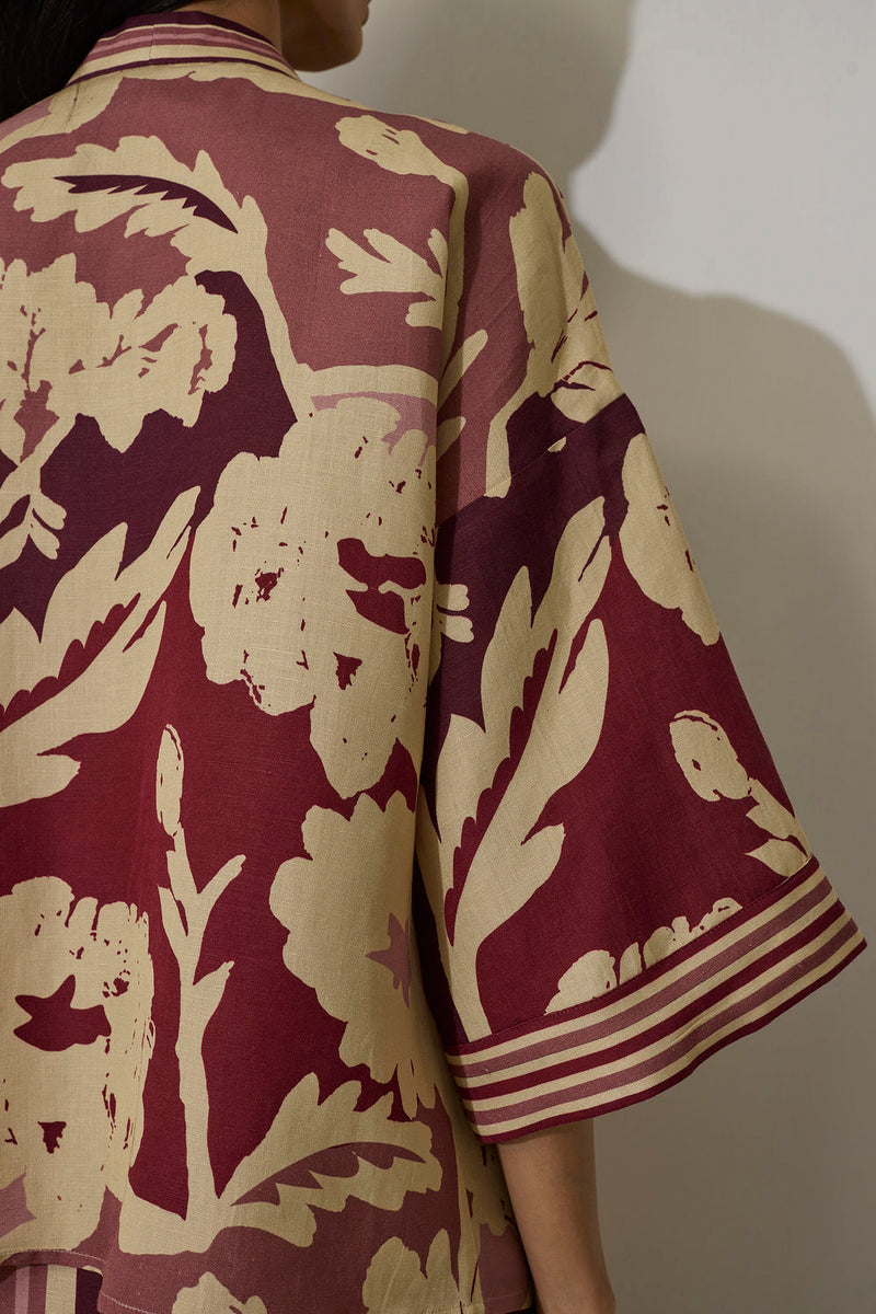 Tie-knot Marigold Set-Pink linen co-ord set by World of SiSa in pink for women in Singapore