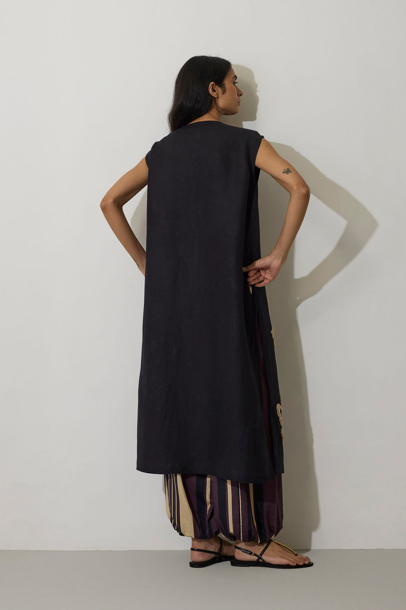 French Knot Marigold Set linen co-ord set by World of SiSa in charcoal for women in Singapore