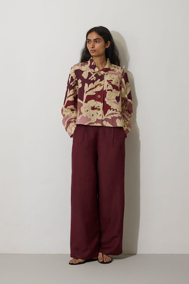 Classic Linen Pants linen pant/trouser by World of SiSa in purple for women in Singapore