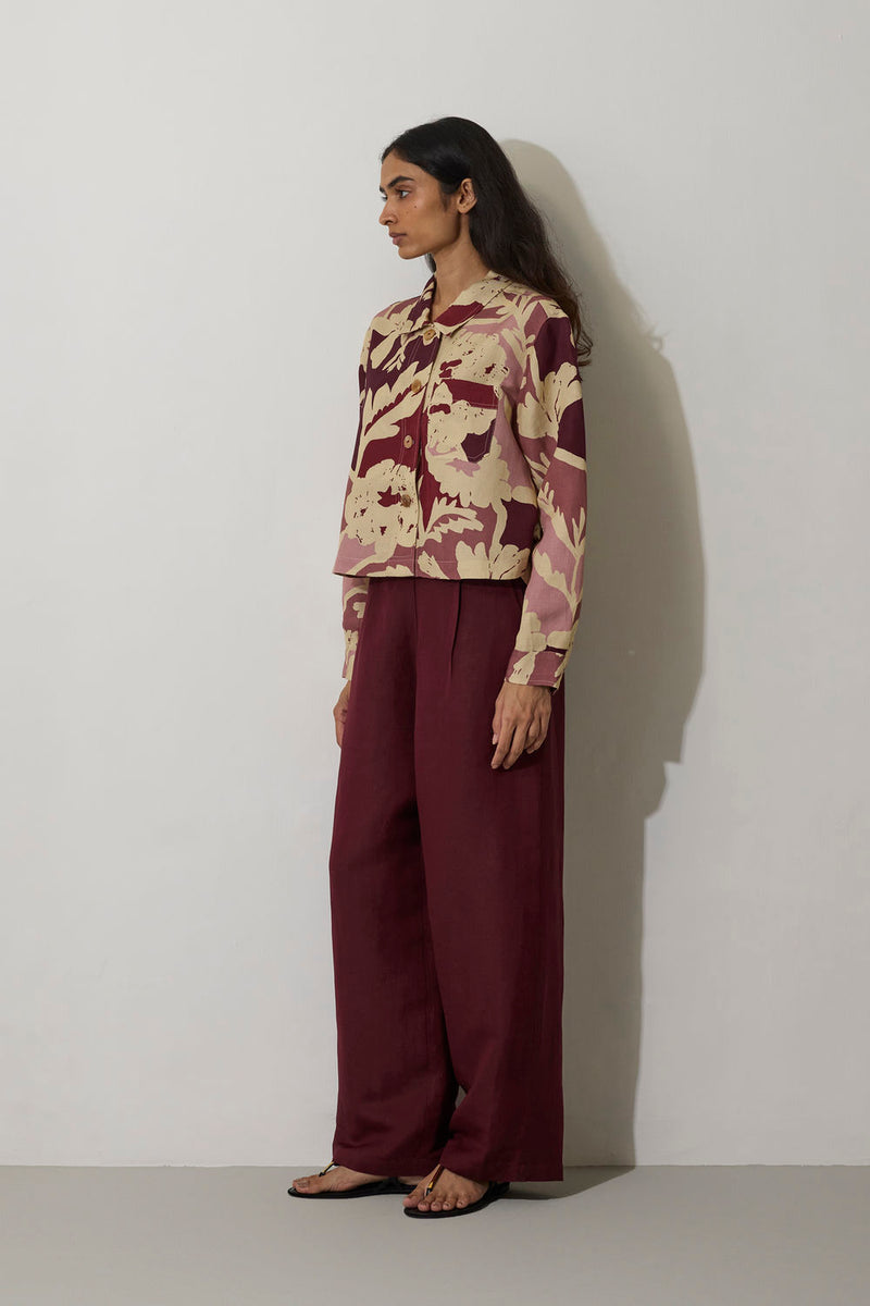 Classic Linen Pants linen pant/trouser by World of SiSa in purple for women in Singapore