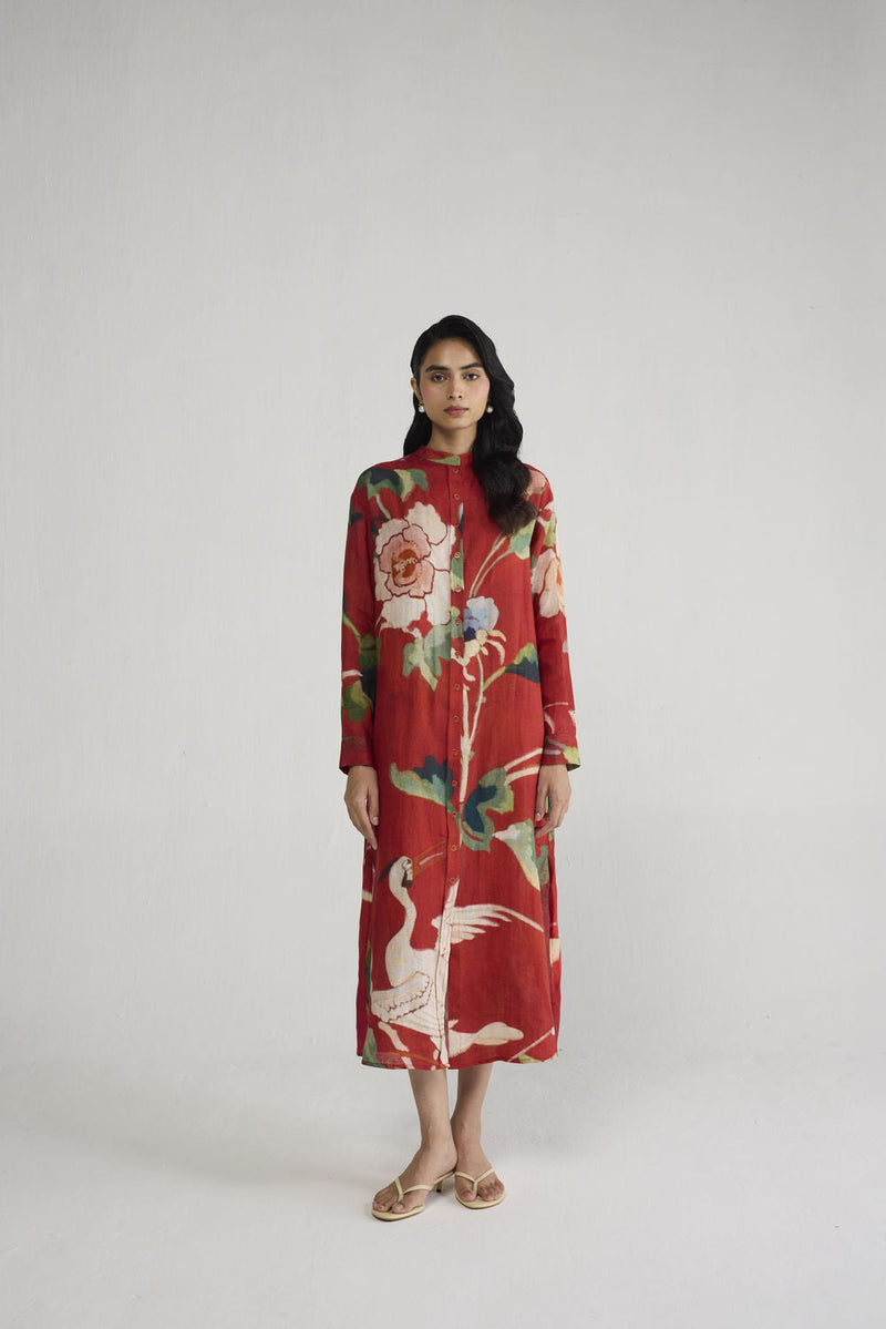Bara Linen Shirt Dress dress by YAM-ORIENTAL GARDEN SEP'26 for women in Singapore