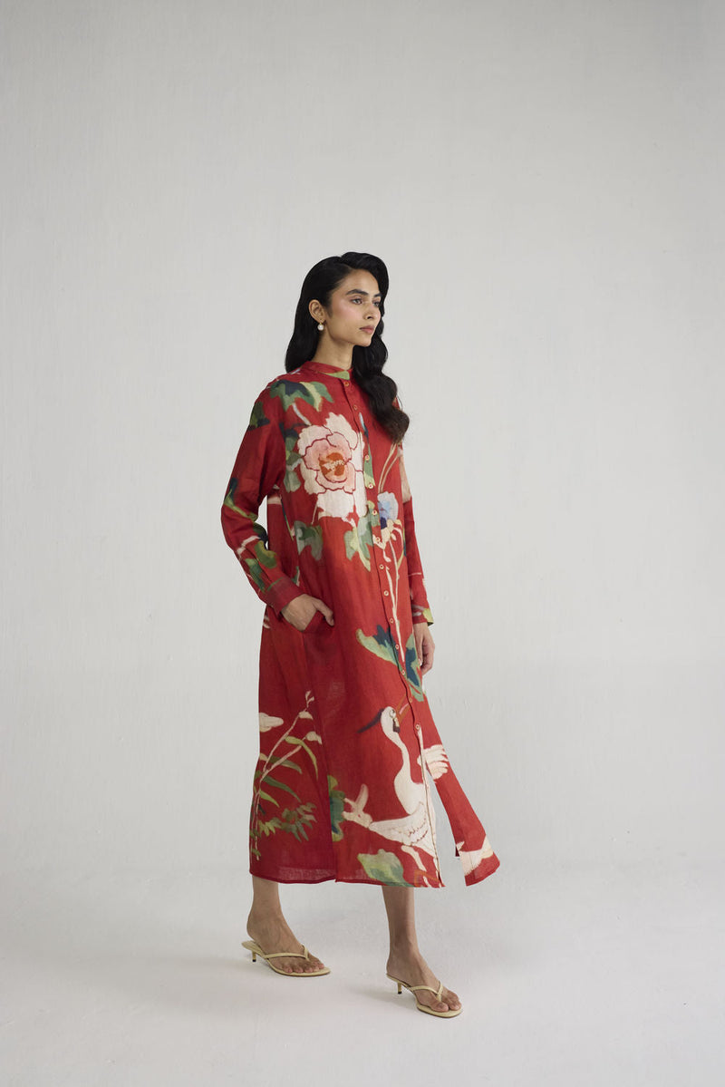 Bara Linen Shirt Dress dress by YAM-ORIENTAL GARDEN SEP'26 for women in Singapore