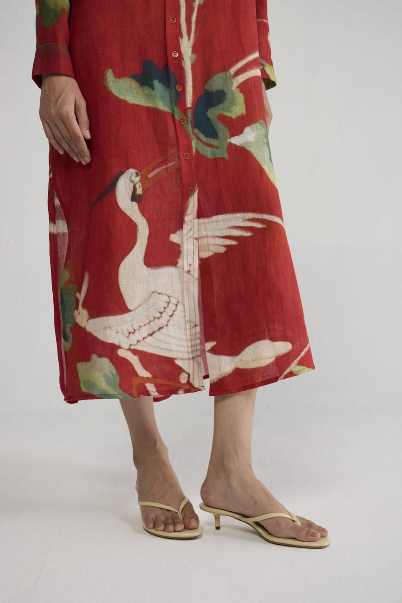 Bara Linen Shirt Dress dress by YAM-ORIENTAL GARDEN SEP'26 for women in Singapore