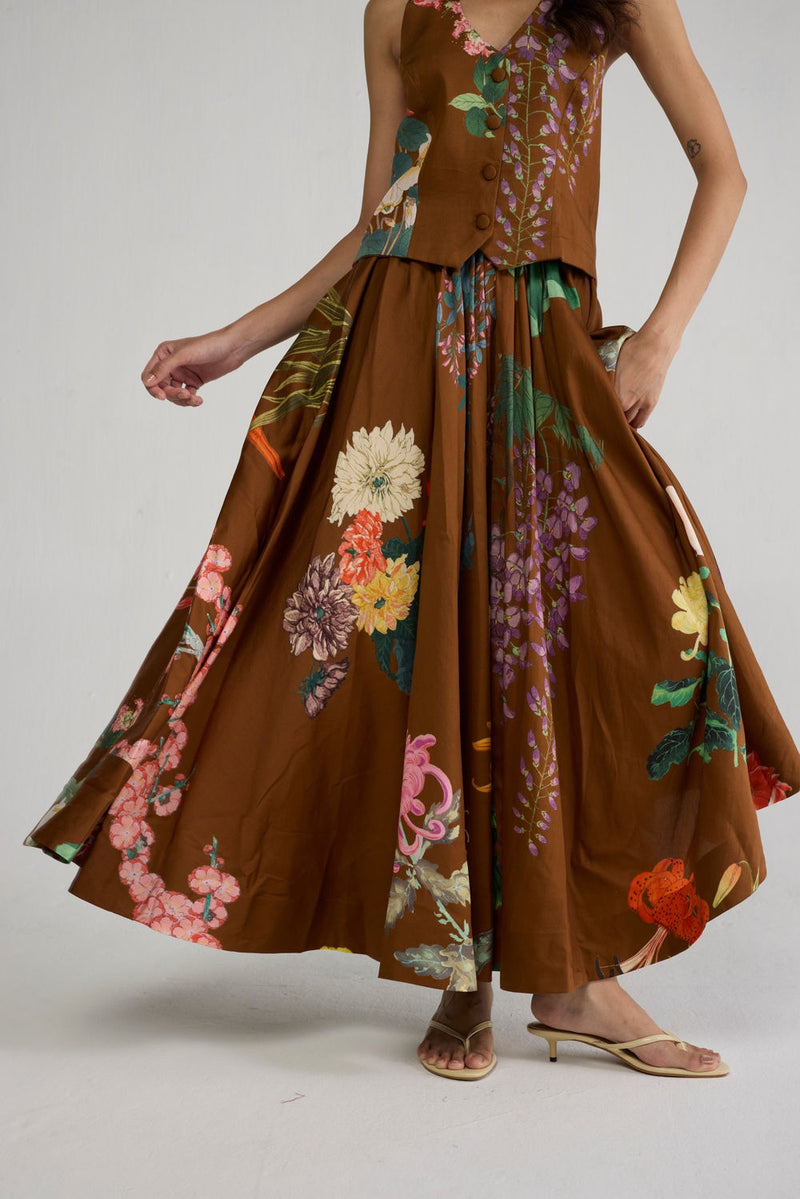 Emi Halterneck Waistcoat & Skirt Set co-ord set by YAM-ORIENTAL GARDEN SEP'26 for women in Singapore