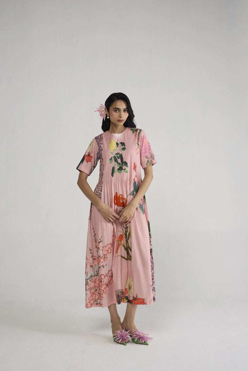 YMFP26-24 YAM-OG-38 SAKURA PINTUCK DRESS COTTON-Size L