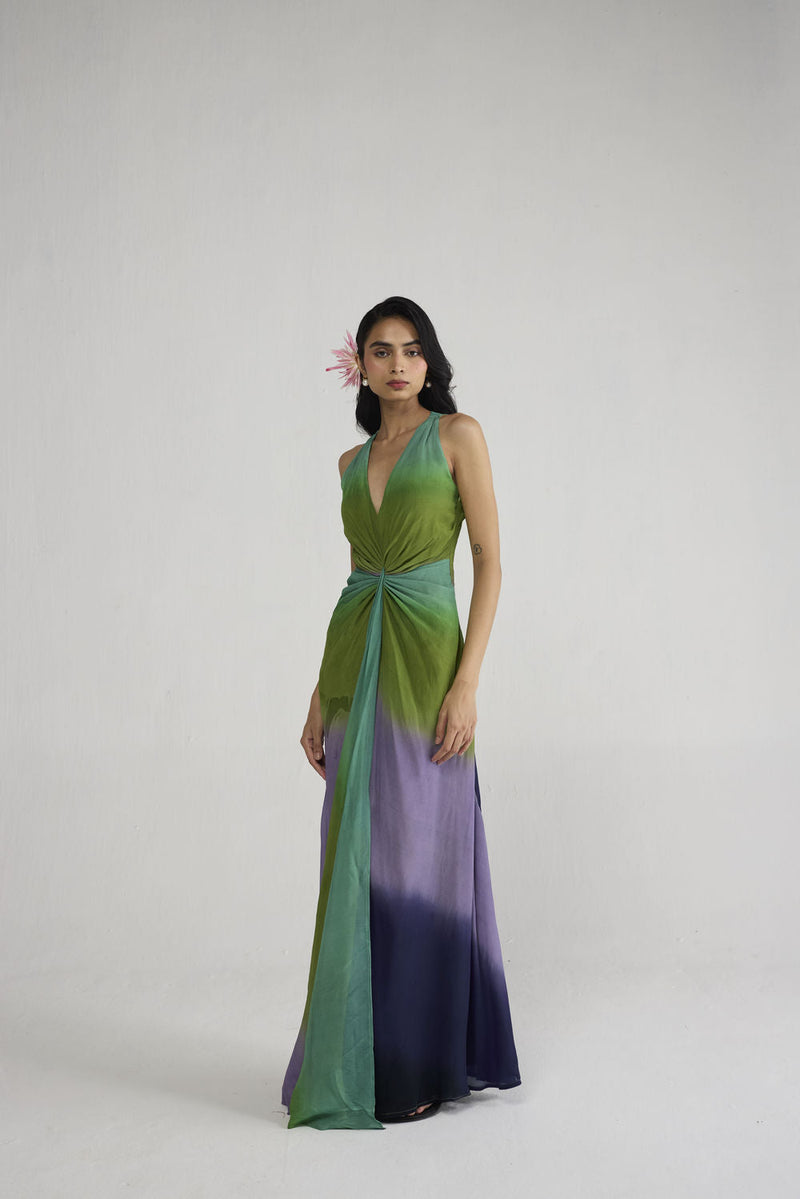 Hana V Neck Draped Dress dress by YAM-ORIENTAL GARDEN SEP'26 for women in Singapore
