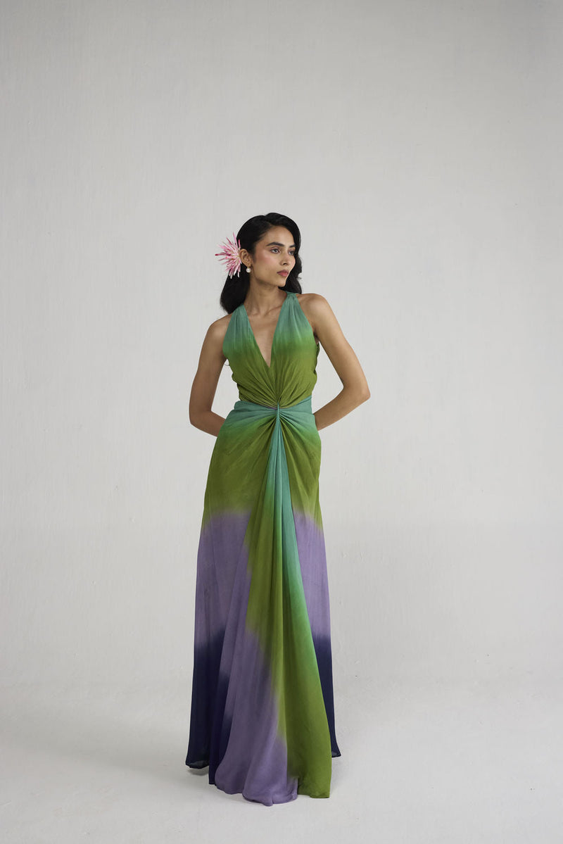Hana V Neck Draped Dress dress by YAM-ORIENTAL GARDEN SEP'26 for women in Singapore