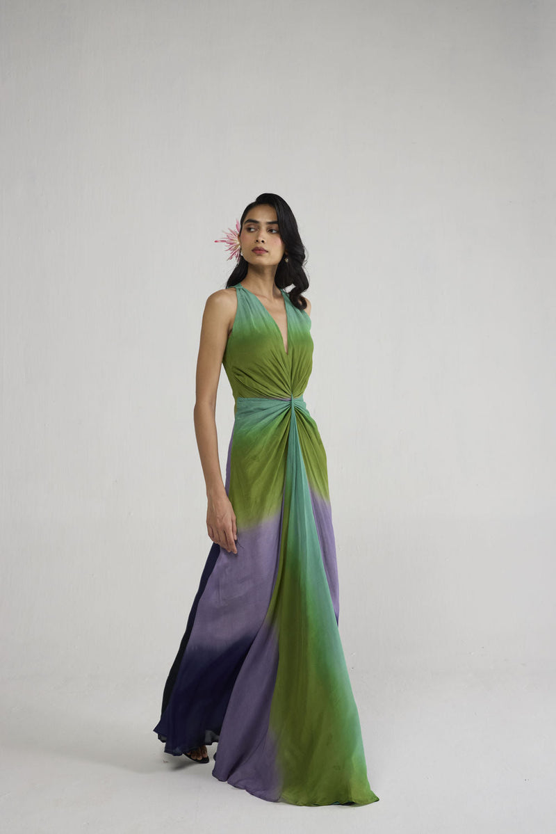Hana V Neck Draped Dress dress by YAM-ORIENTAL GARDEN SEP'26 for women in Singapore