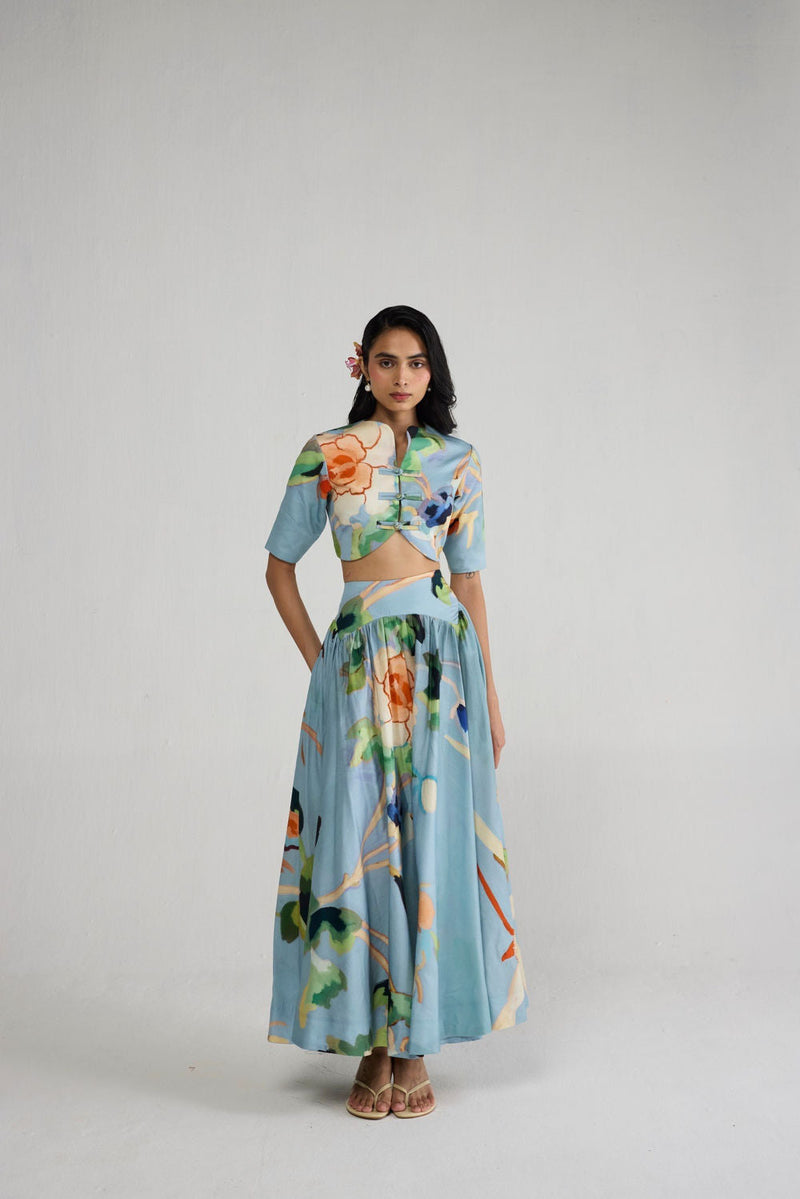 Asagao Blouse & Skirt Set co-ord set by YAM-ORIENTAL GARDEN SEP'26 for women in Singapore
