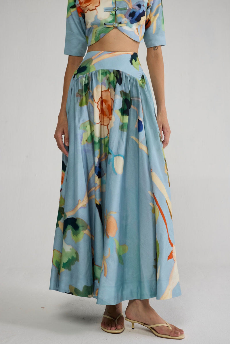Asagao Blouse & Skirt Set co-ord set by YAM-ORIENTAL GARDEN SEP'26 for women in Singapore