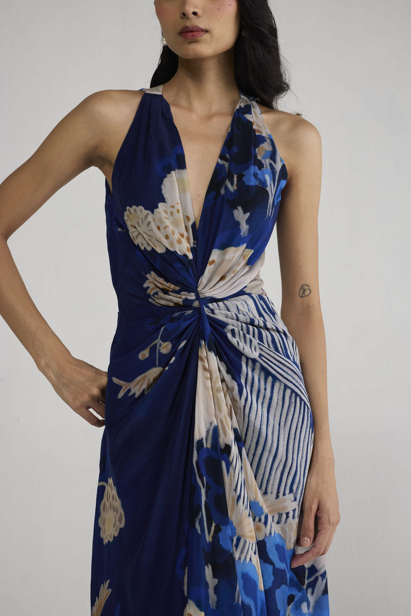 Ren V Neck Draped Dress dress by YAM-ORIENTAL GARDEN SEP'26 for women in Singapore