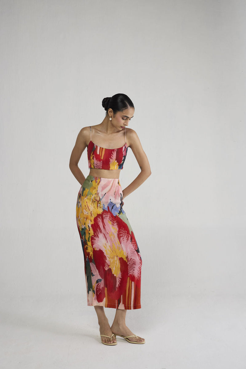 Obu Pintucks Blouse & Pintucks Skirt co-ord set by YAM-ORIENTAL GARDEN SEP'26 for women in Singapore