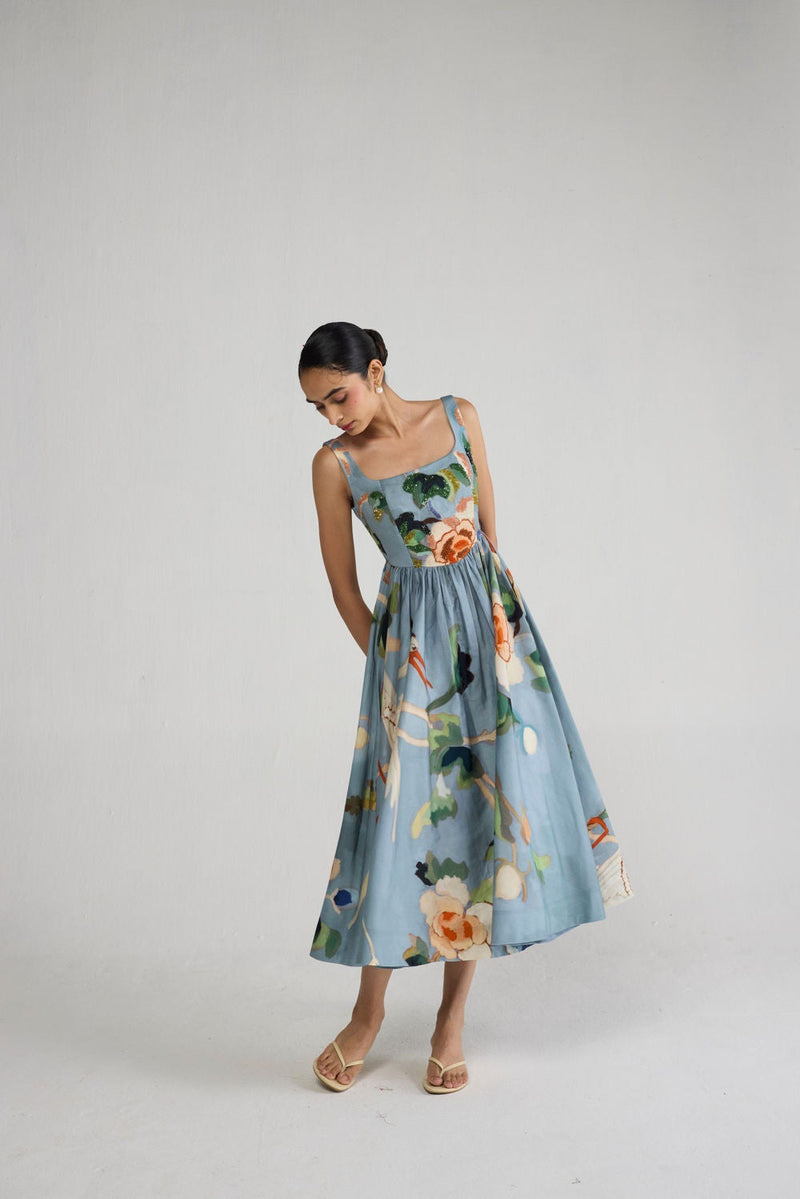 Assagao Embroidered Dress dress by YAM-ORIENTAL GARDEN SEP'26 for women in Singapore