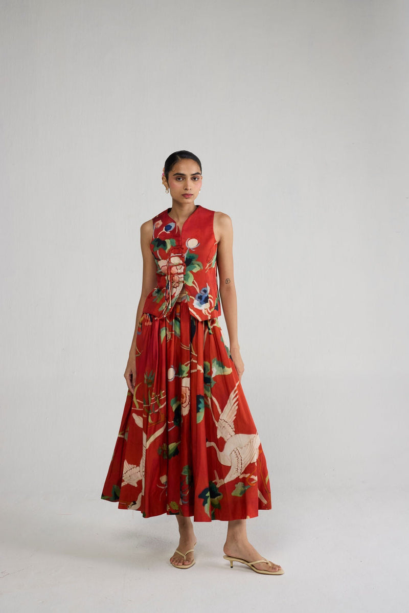 Bara Waistcoat & Skirt Set co-ord set by YAM-ORIENTAL GARDEN SEP'26 for women in Singapore