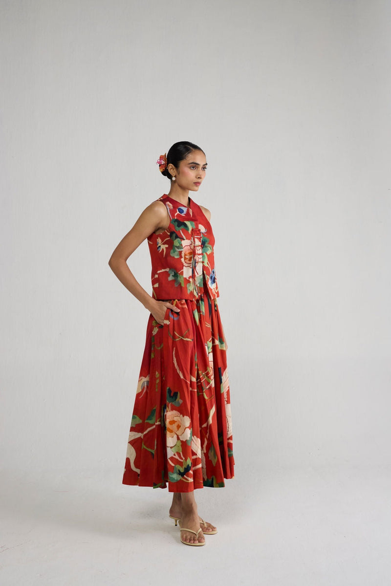 Bara Waistcoat & Skirt Set co-ord set by YAM-ORIENTAL GARDEN SEP'26 for women in Singapore