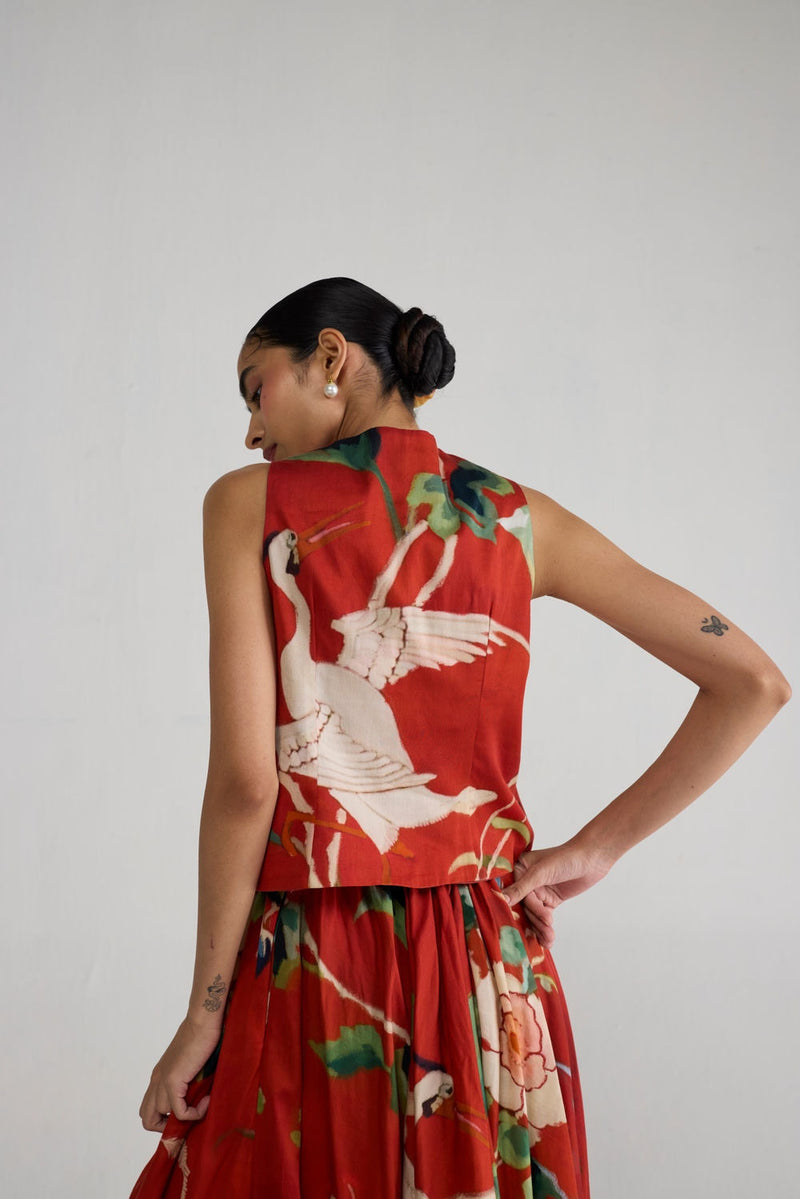 Bara Waistcoat & Skirt Set co-ord set by YAM-ORIENTAL GARDEN SEP'26 for women in Singapore