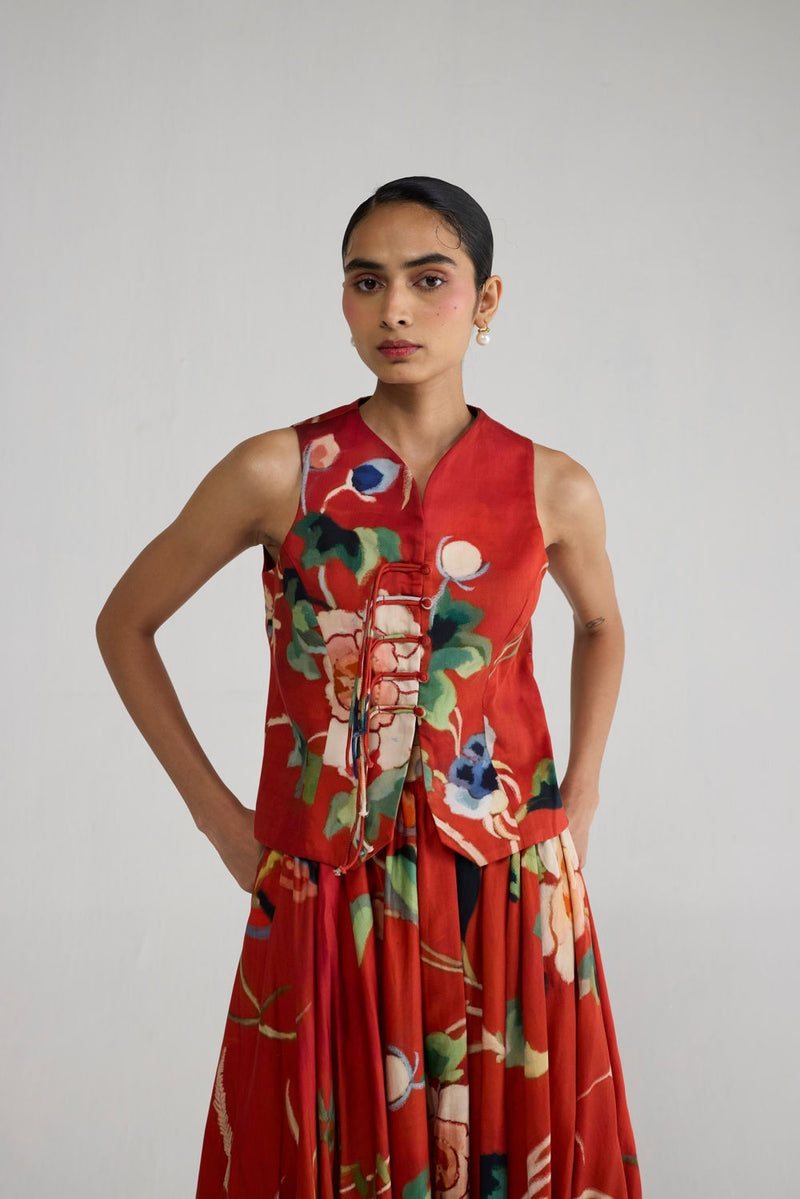 Bara Waistcoat & Skirt Set co-ord set by YAM-ORIENTAL GARDEN SEP'26 for women in Singapore