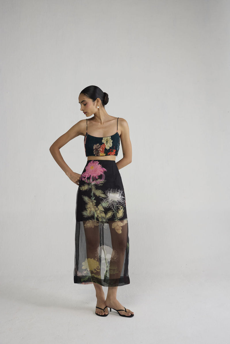 Minori Bralette & Organza Skirt Set co-ord set by YAM-ORIENTAL GARDEN SEP'26 for women in Singapore