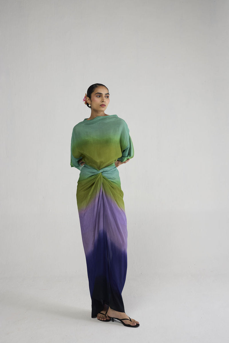 Hana Knotted Skirt & Top co-ord set by YAM-ORIENTAL GARDEN SEP'26 for women in Singapore