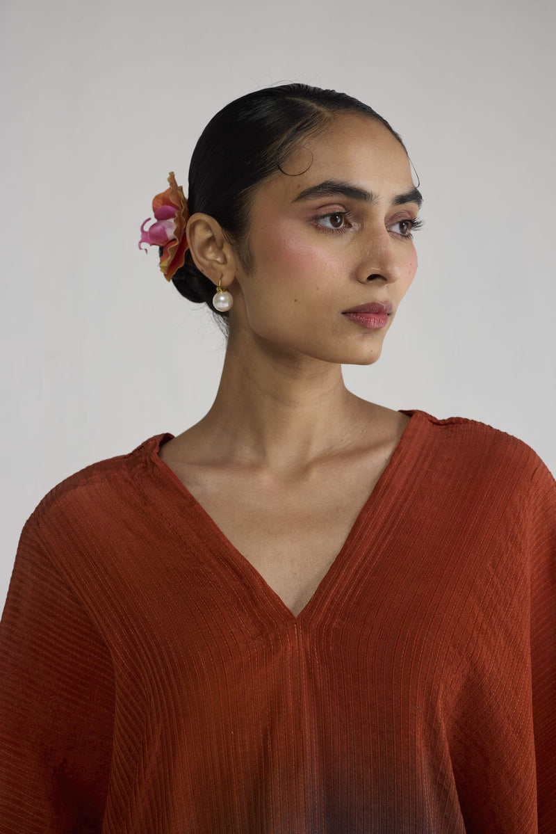 Ume Pintucks Waterfall Top top/shirt by YAM-ORIENTAL GARDEN SEP'26 for women in Singapore