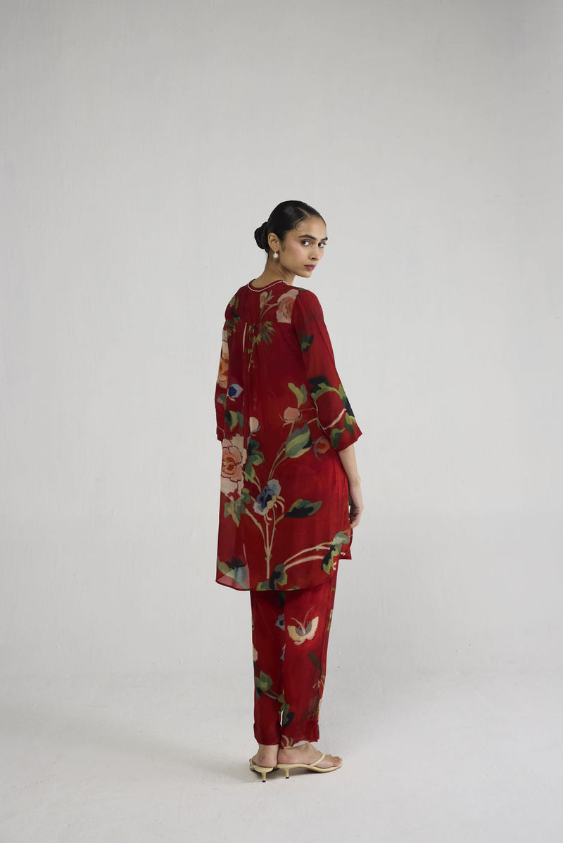 Bara Crepe Short Kurta Set co-ord set by YAM-ORIENTAL GARDEN SEP'26 for women in Singapore