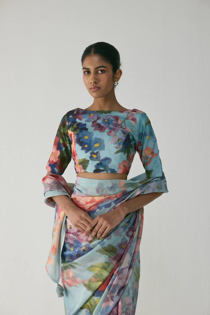 DARLINGTON BLOUSE silk by Yam in multi color for women in Singapore