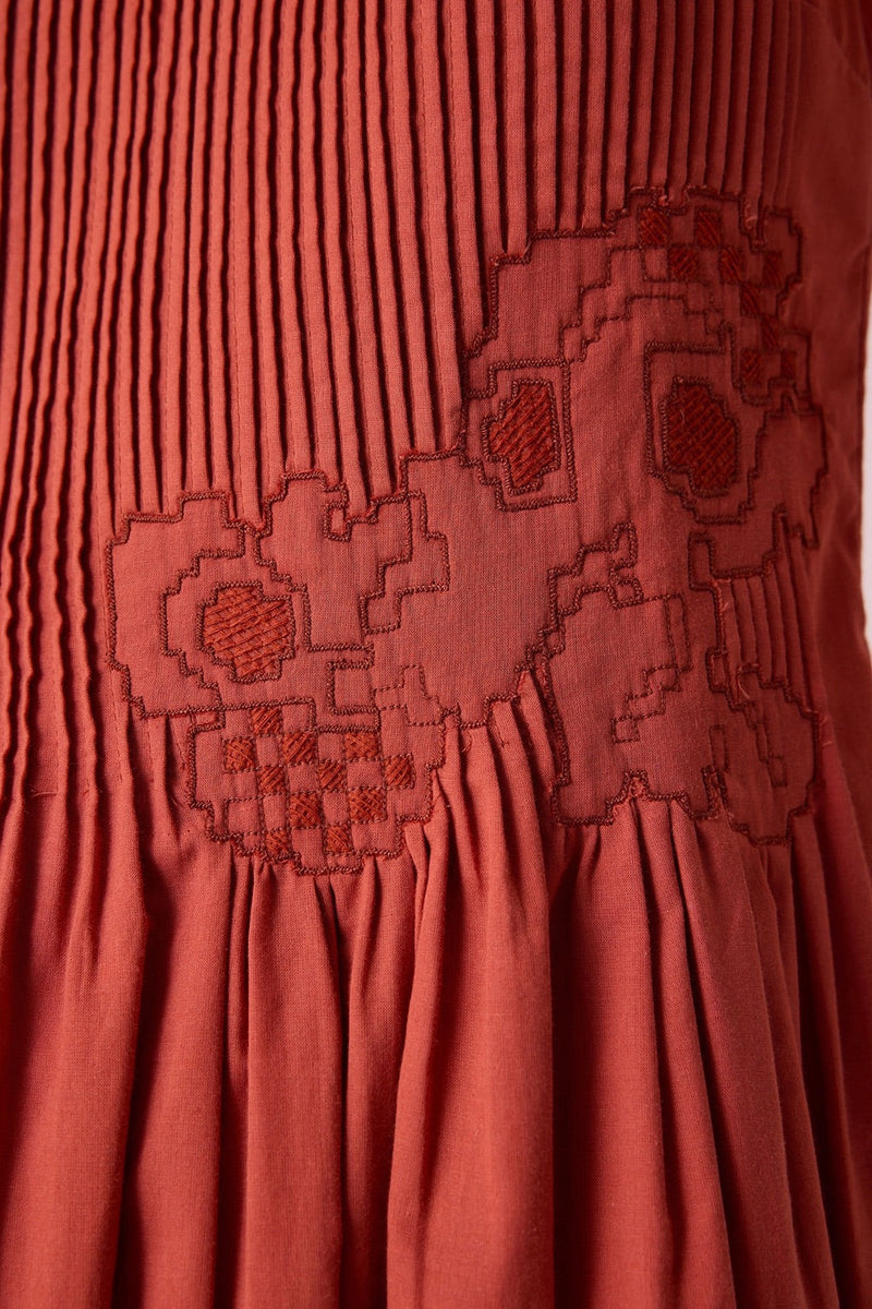Amani Orange Embroidered Dress
