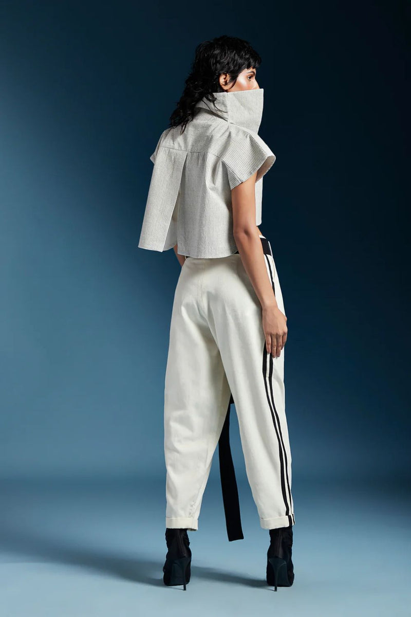 Odete Trousers-White cotton by Chola in white color for women in Singapore