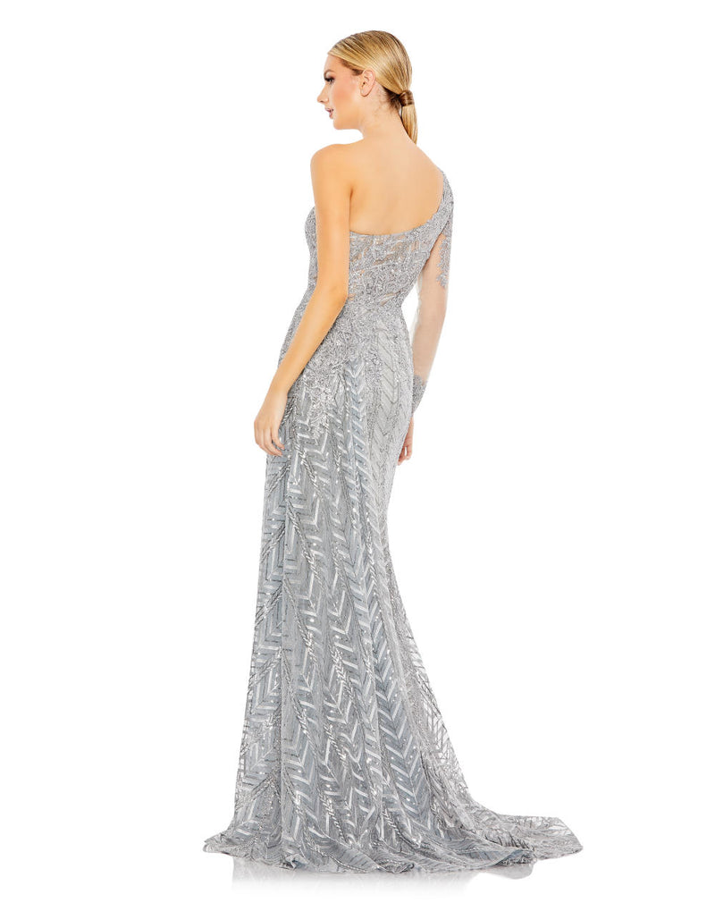 MD-20401 Long Gown-Grey by Mac Duggal in grey color for women in Singapore