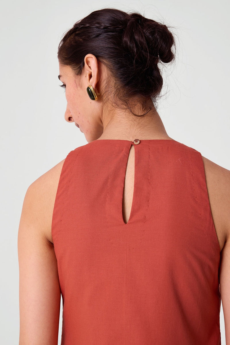 Amani Orange Embroidered Dress